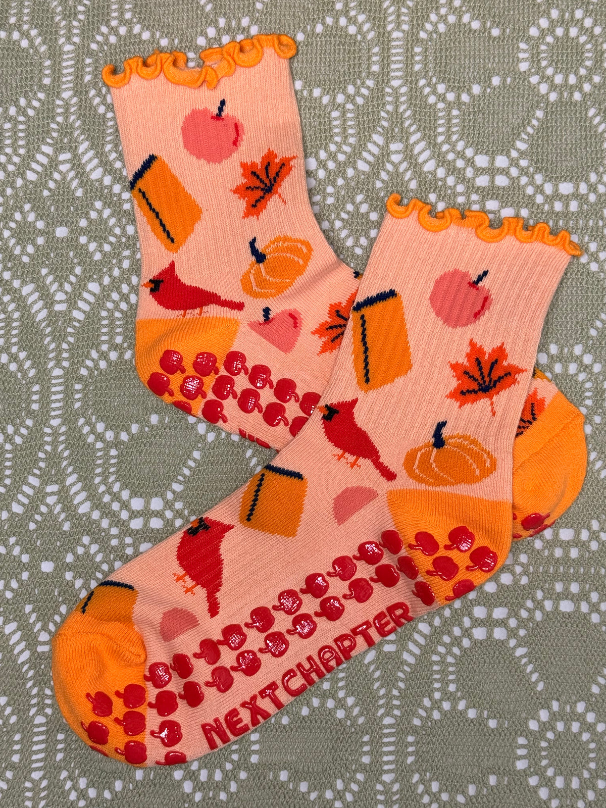 Bookish Fall Grip Socks