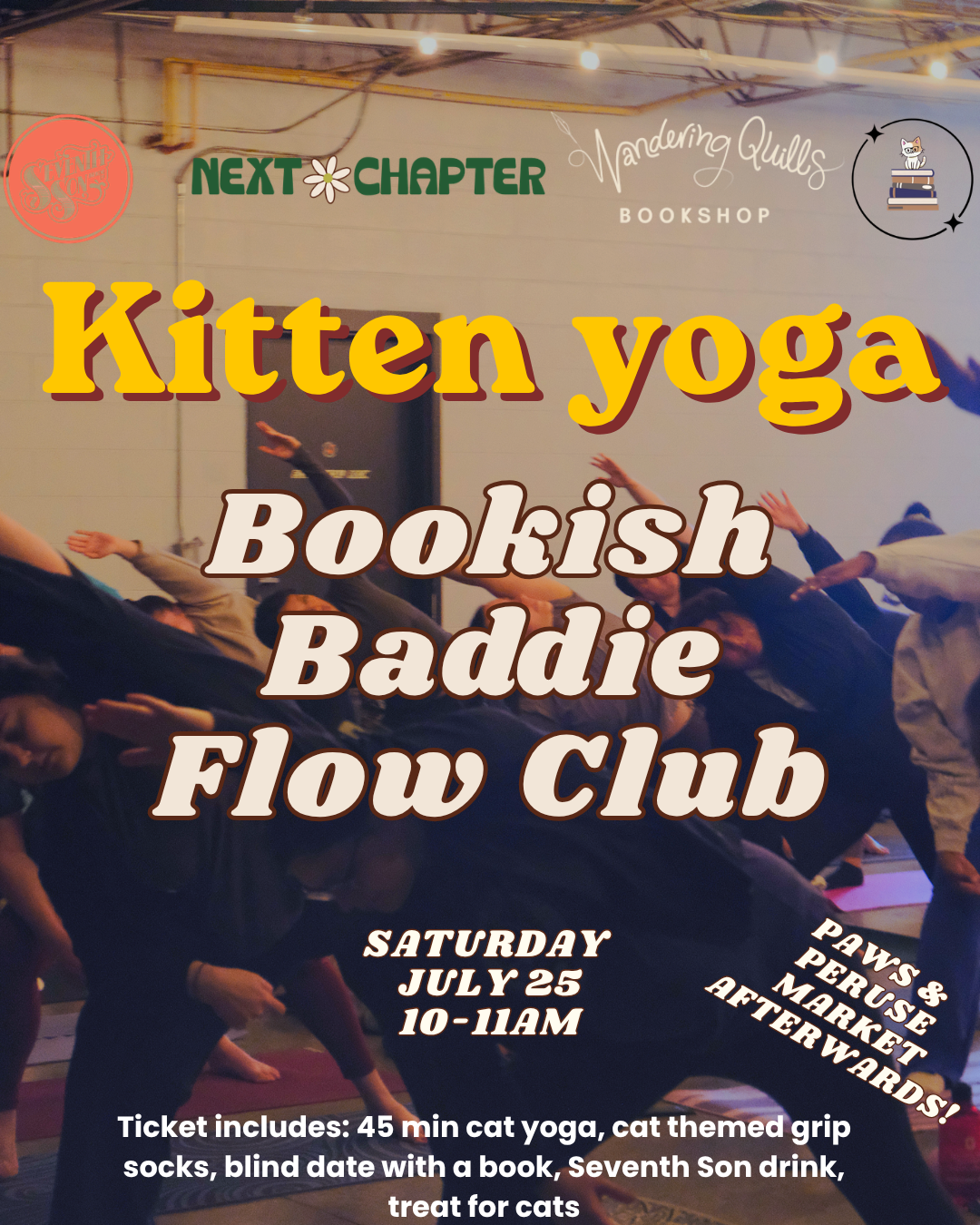 JULY 25 Bookish Baddie Flow Club: Kitten Yoga